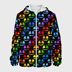 Куртка с капюшоном мужская Marshmello pattern neon, цвет: 3D-белый