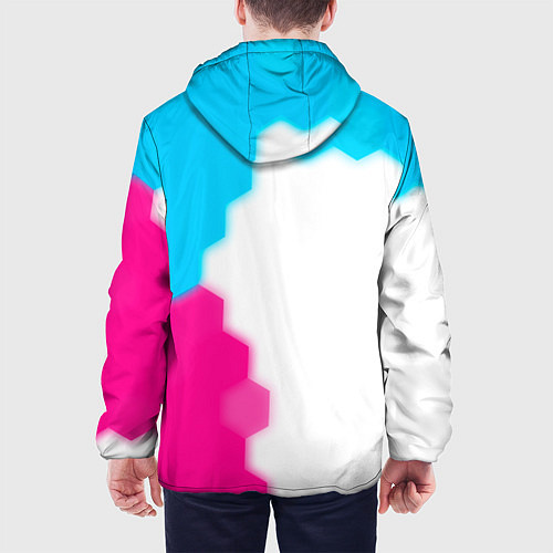 Мужская куртка Stumble Guys neon gradient style по-вертикали / 3D-Черный – фото 4