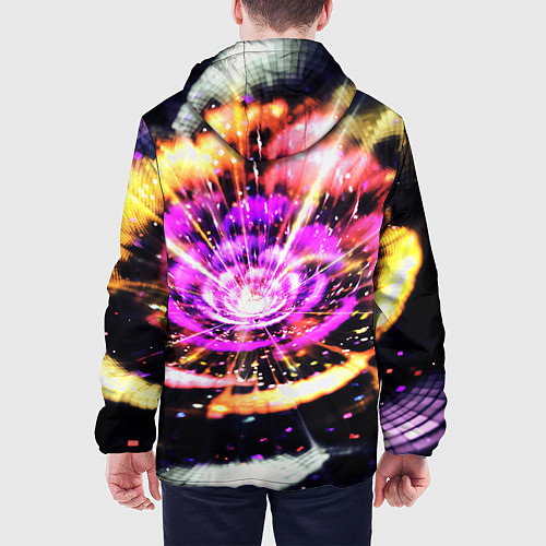 Мужская куртка Оптический узор цветок / 3D-Белый – фото 4
