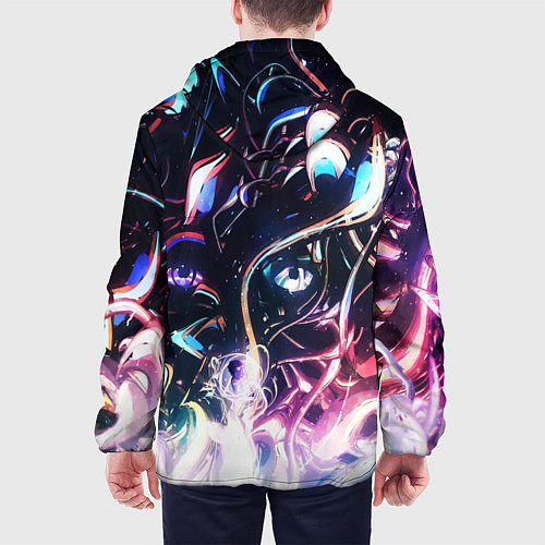 Мужская куртка Фрактальный узор текстура / 3D-Черный – фото 4