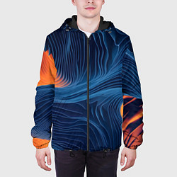 Куртка с капюшоном мужская Абстрактная иллюзия, цвет: 3D-черный — фото 2