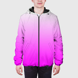 Куртка с капюшоном мужская Gradient color pink, цвет: 3D-черный — фото 2