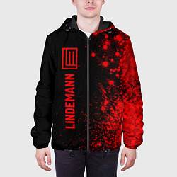 Куртка с капюшоном мужская Lindemann - red gradient по-вертикали, цвет: 3D-черный — фото 2
