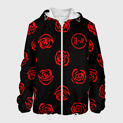 Куртка с капюшоном мужская Twenty one pilots rose pattern, цвет: 3D-белый