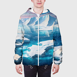 Куртка с капюшоном мужская Арктика льдины, цвет: 3D-белый — фото 2