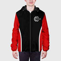 Куртка с капюшоном мужская Черно-красный FIRM, цвет: 3D-черный — фото 2