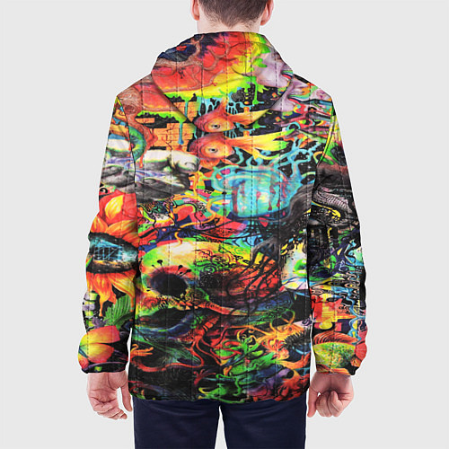 Мужская куртка Кислотные рисунки психоделика / 3D-Белый – фото 4