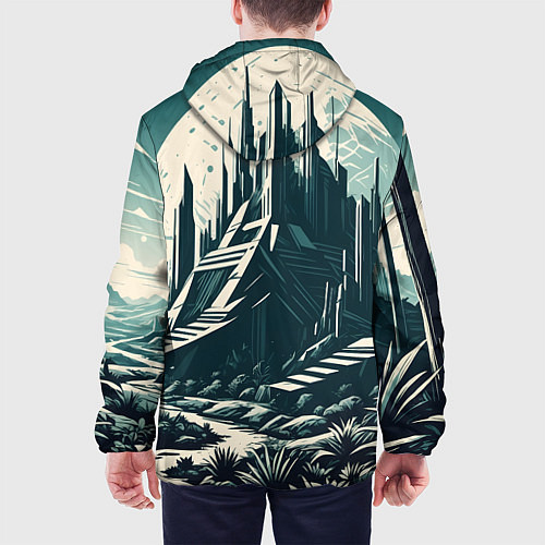 Мужская куртка Фантастика город / 3D-Белый – фото 4