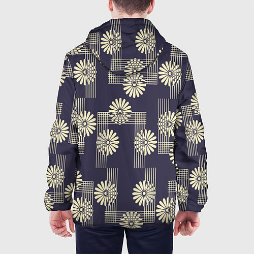 Мужская куртка Цветочный геометрический узор / 3D-Белый – фото 4
