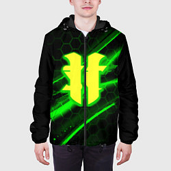 Куртка с капюшоном мужская Starcraft 2 кислотные соты линии, цвет: 3D-черный — фото 2