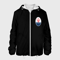 Куртка с капюшоном мужская Maserati logo, цвет: 3D-белый