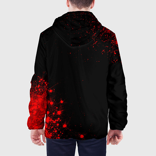 Мужская куртка Burzum - red gradient вертикально / 3D-Черный – фото 4