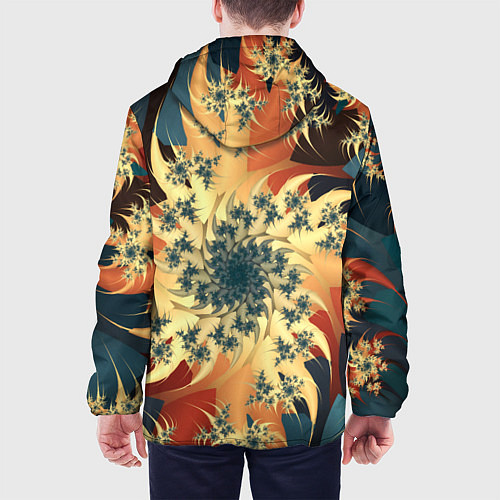 Мужская куртка Оптические узоры фракталы / 3D-Белый – фото 4