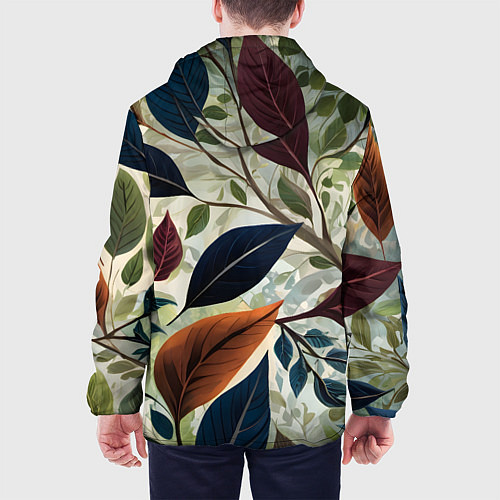 Мужская куртка Листья искусство / 3D-Белый – фото 4