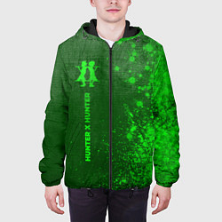 Куртка с капюшоном мужская Hunter x Hunter - green gradient по-вертикали, цвет: 3D-черный — фото 2