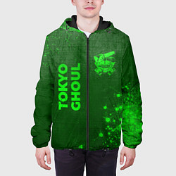 Куртка с капюшоном мужская Tokyo Ghoul - green gradient вертикально, цвет: 3D-черный — фото 2