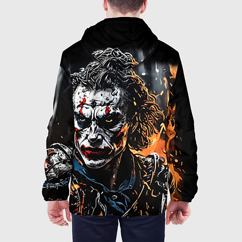 Мужская куртка Джокер на фоне огня / 3D-Белый – фото 4