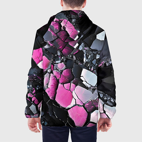 Мужская куртка Чёрно-розовый камень / 3D-Белый – фото 4