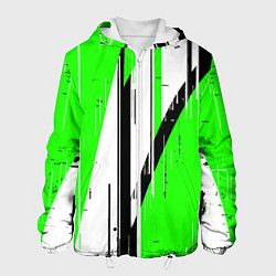 Мужская куртка Black and white vertical stripes on a green backgr