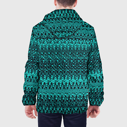 Мужская куртка Бирюзовый узоры / 3D-Черный – фото 4