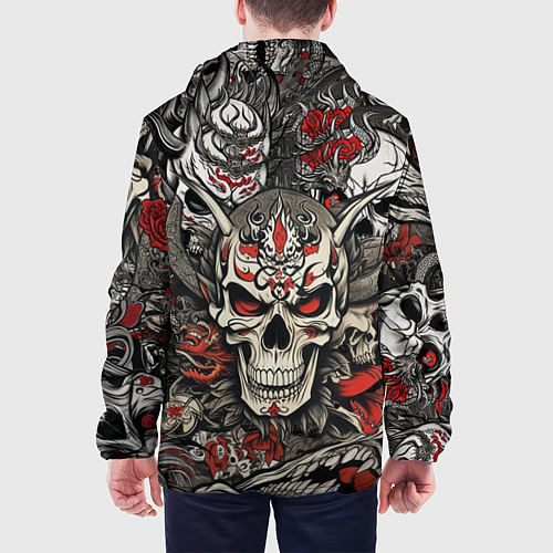 Мужская куртка Череп в маске Хання / 3D-Белый – фото 4