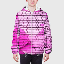 Куртка с капюшоном мужская Розовые кирпичики, цвет: 3D-белый — фото 2
