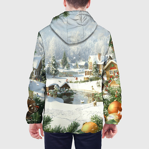 Мужская куртка Рождественская атмосфсра / 3D-Белый – фото 4