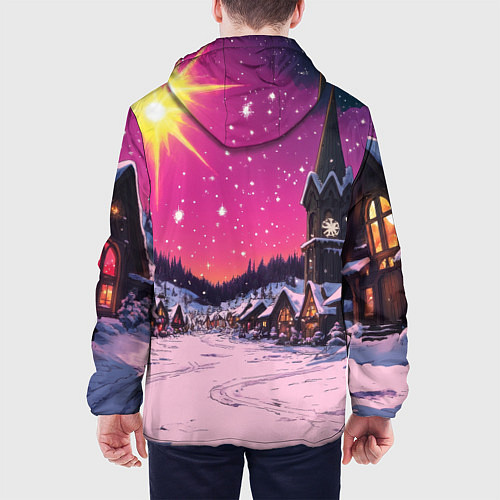 Мужская куртка Закат рождества / 3D-Белый – фото 4