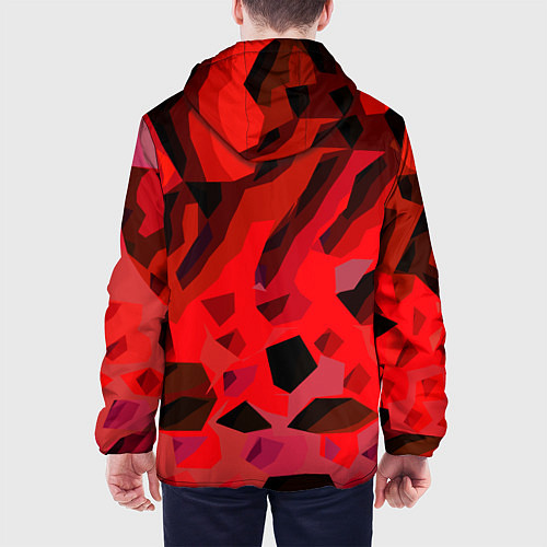 Мужская куртка Чёрно-красная пористая абстракция / 3D-Белый – фото 4