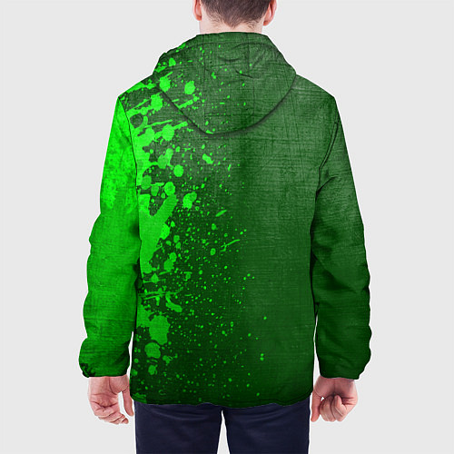 Мужская куртка The Neighbourhood - green gradient по-вертикали / 3D-Черный – фото 4