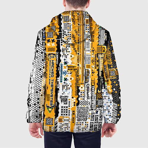 Мужская куртка Cyberpunk pattern yellow / 3D-Белый – фото 4