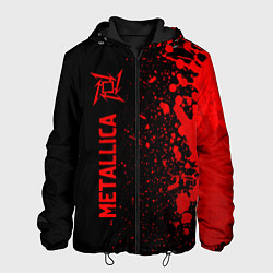 Куртка с капюшоном мужская Metallica - red gradient по-вертикали, цвет: 3D-черный