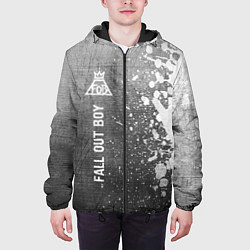 Куртка с капюшоном мужская Fall Out Boy - grey gradient по-вертикали, цвет: 3D-черный — фото 2