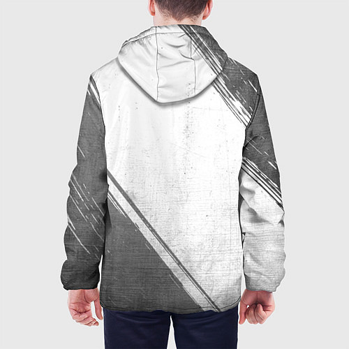 Мужская куртка Behemoth - white gradient вертикально / 3D-Черный – фото 4
