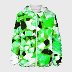 Мужская куртка Green and white abstraction on a black background