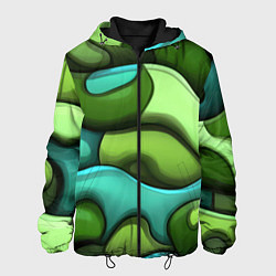Куртка с капюшоном мужская Объемные камуфляжные полосы, цвет: 3D-черный