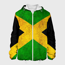 Куртка с капюшоном мужская Jamaica flag, цвет: 3D-белый