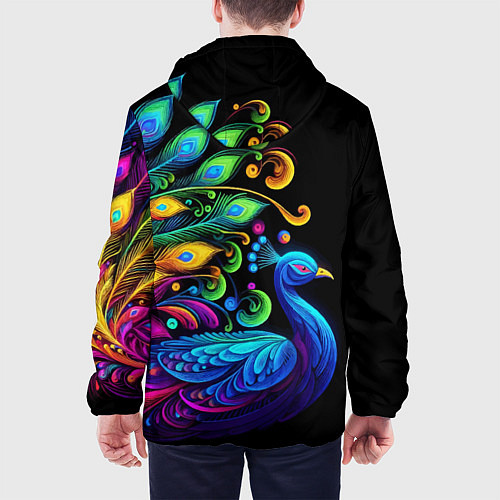 Мужская куртка Neon peacock - art / 3D-Белый – фото 4