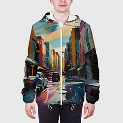 Куртка с капюшоном мужская Улица в стиле экспрессионизм, цвет: 3D-белый — фото 2