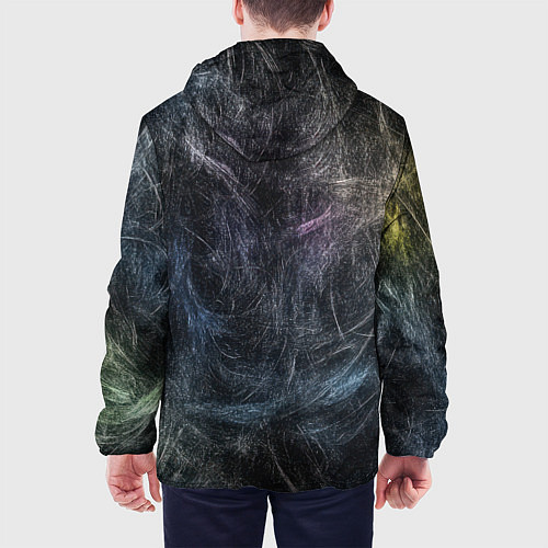 Мужская куртка Разноцветные хаотичные линии / 3D-Белый – фото 4