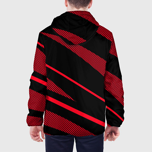 Мужская куртка Sport чёрный и красный полосы / 3D-Черный – фото 4
