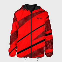 Мужская куртка Sport красный с чёрным полосами