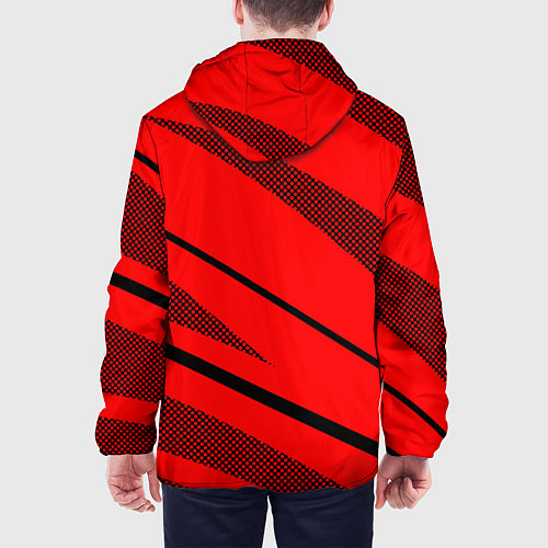 Мужская куртка Sport красный с чёрным полосами / 3D-Черный – фото 4