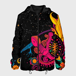 Куртка с капюшоном мужская Psychedelic abstract art, цвет: 3D-черный