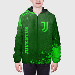 Куртка с капюшоном мужская Juventus - green gradient вертикально, цвет: 3D-черный — фото 2