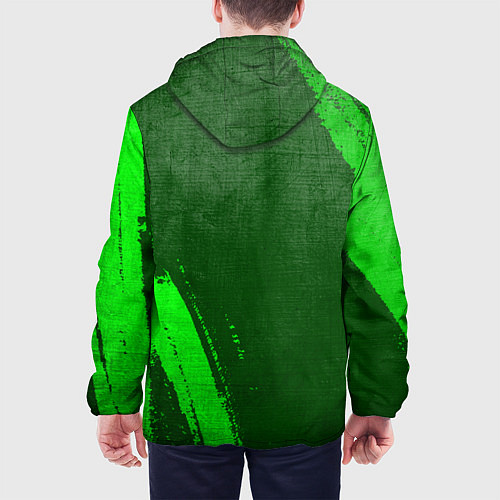 Мужская куртка Paramore - green gradient вертикально / 3D-Черный – фото 4