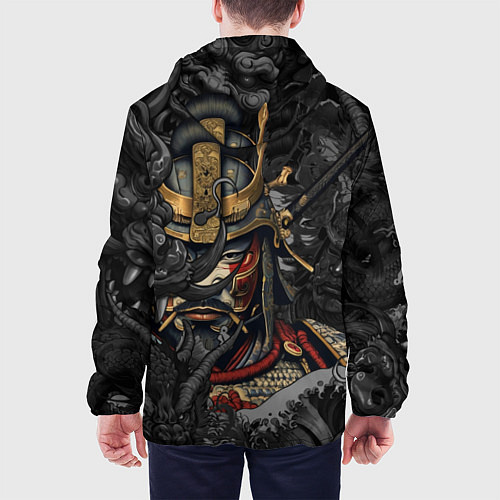 Мужская куртка Самурай и драконы в стиле ирезуми / 3D-Белый – фото 4