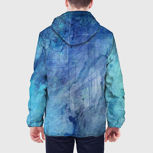 Мужская куртка Абстракция - blue stone / 3D-Белый – фото 4