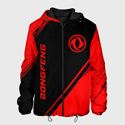 Куртка с капюшоном мужская Dongfeng - red gradient вертикально, цвет: 3D-черный