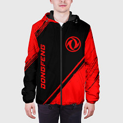Куртка с капюшоном мужская Dongfeng - red gradient вертикально, цвет: 3D-черный — фото 2